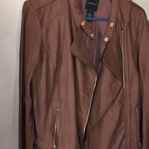 Lane Bryant Women's Faux Leather Jacket in Rich Brown